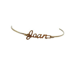 Joan Name Bangle Bracelet Gold Tone Vintage